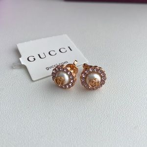 Authentic Gucci Double G Flower Stud Earrings (New)